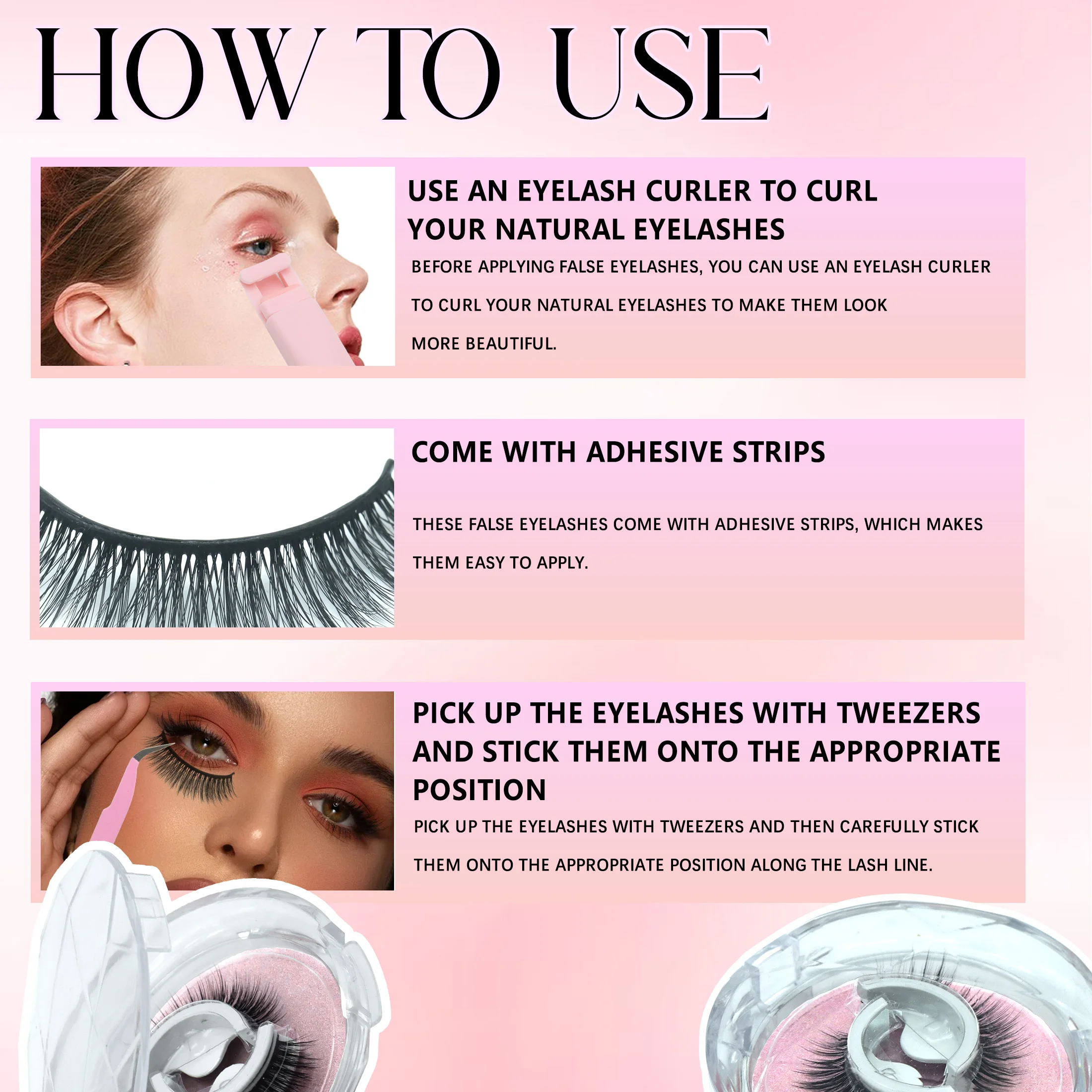 DIY Lash Clusters Set Mixed Tray Lashes Kit Mix Lash Clusters Bond and Seal and Lash Applicator Makeup Tool Lashes Cluster