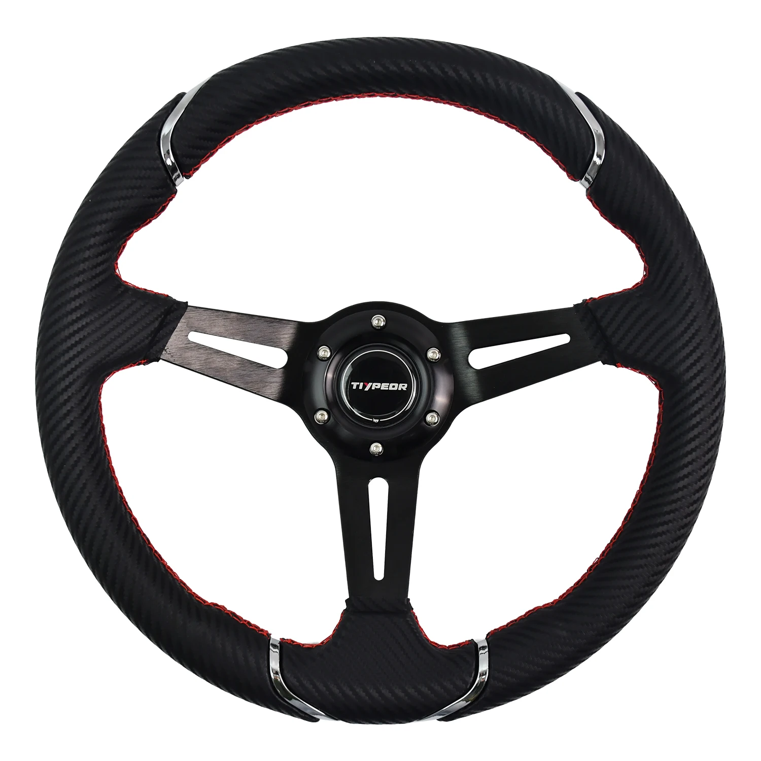 

Black 350mm General Motors Steering Wheel 70mm Deep Performance Car Auto Driving Wheel for Racing Vehicles