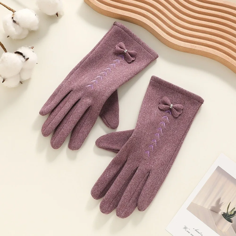 

New Winter Gloves Warm Touchable Screen Driving Mittens Coldproof Windproof Full Finger Gloves Girls