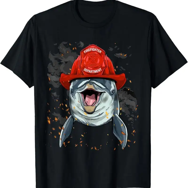 

Firefighter Dolphin Fire Department Fireman Marine Life T Shirt