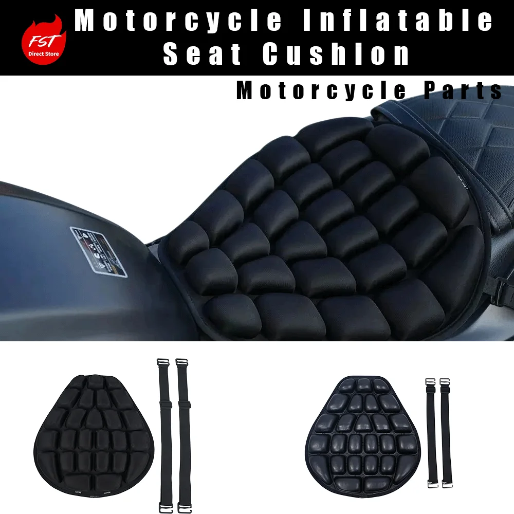 Inflatable Motorcycle Seat Cushion, Shock Absorbing, Pressure Reducing, Breathable and Heat Insulating
