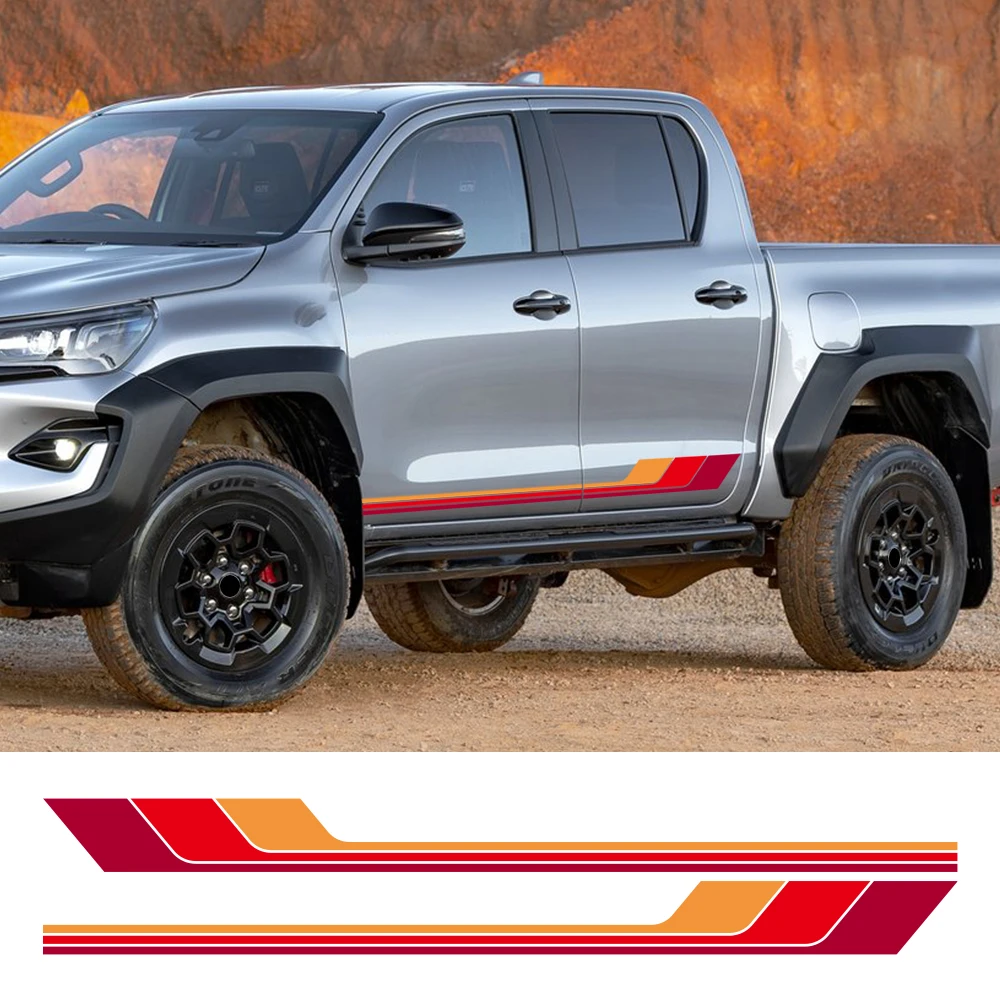 

Car Body Side Sticker for Toyota Hilux Revo Vigo Rocco SR5 Colors Stripes Decor Decal Vinyl Cover Decoration Auto Accessories