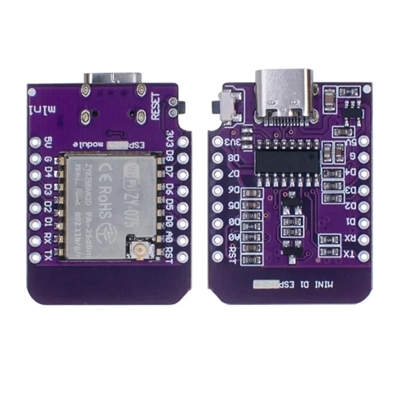 ESP8266  D1 Mini TYPE-C ESP-07/07S CH340G USB D1 Mini WIFI Development Board D1 Mini NodeMCU Lua IOT Board 3.3V With Pins