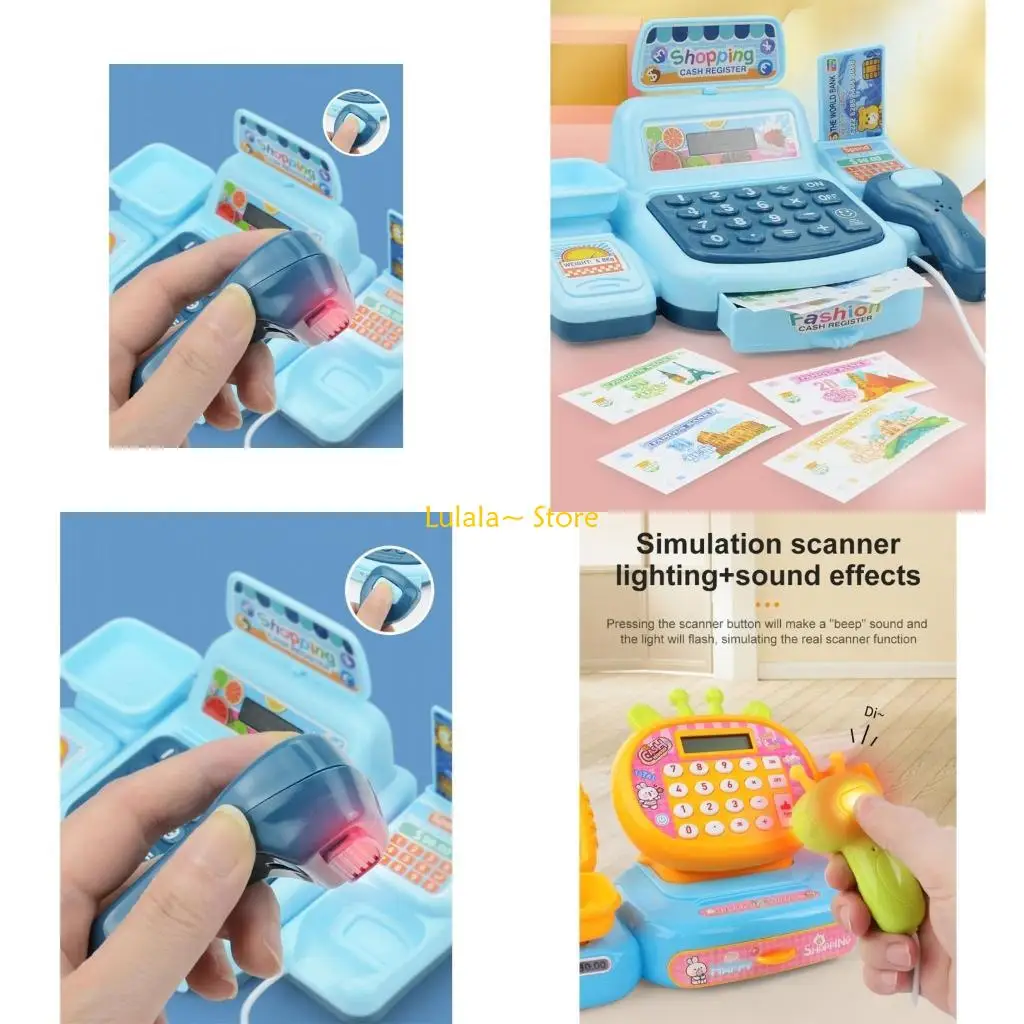 

Дети Y4QA притворяются, что игрушечная кассовая машина мини-продуктовые товары и безопасная конструкция