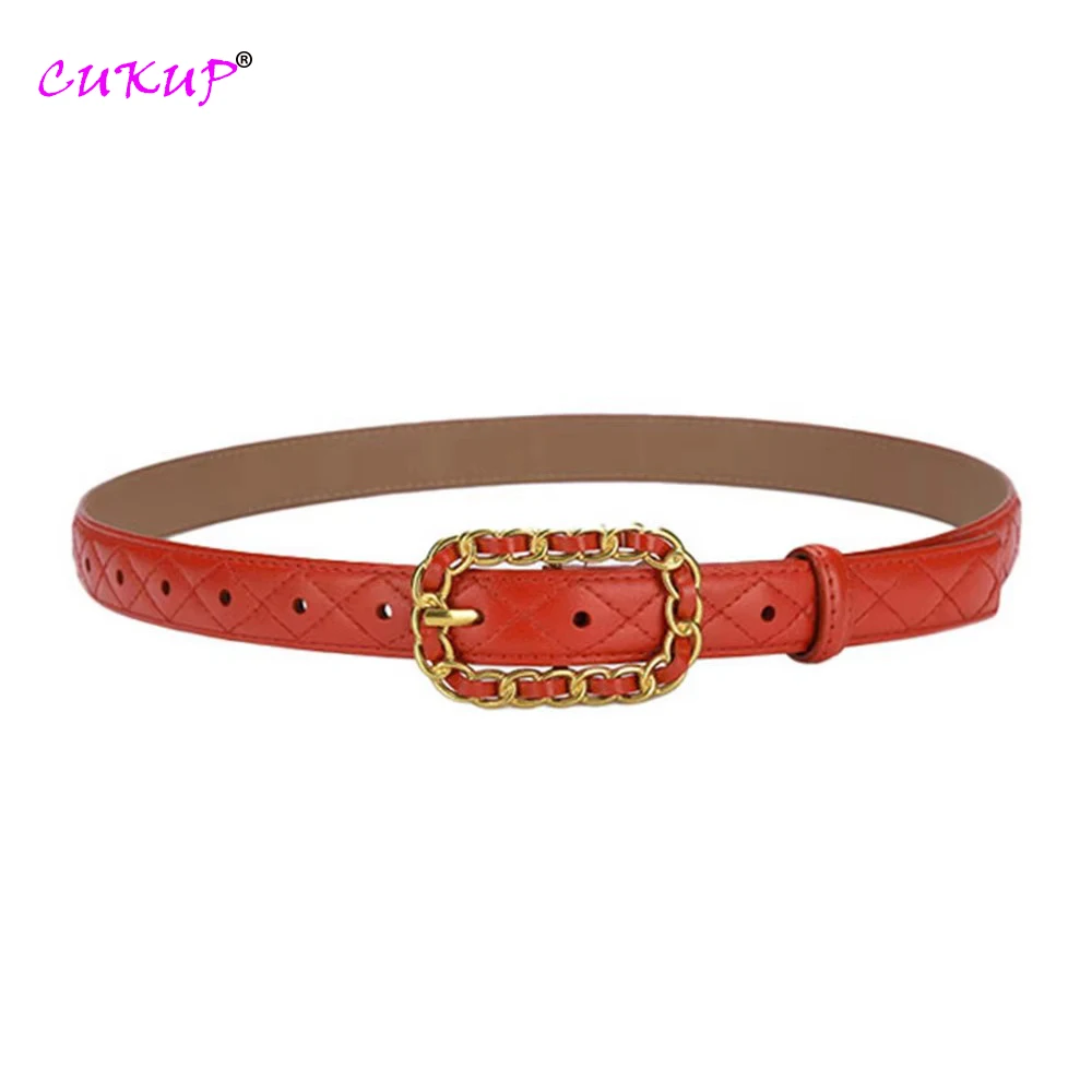 Women Belts Many Colurs Optional Genuine Leather Fashion Women's Pin Buckle Belt 2.3cm Wide Female Accessories 2022 FSA299