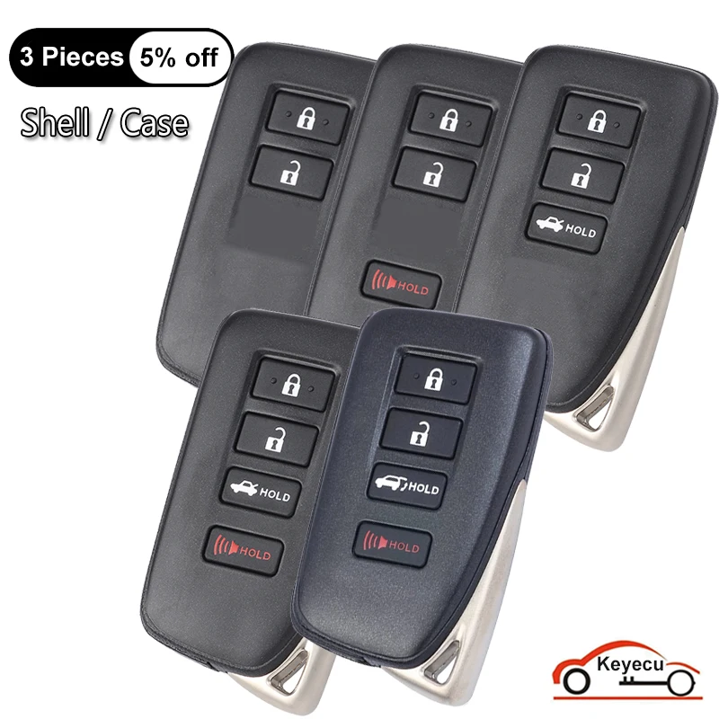 KEYECU 2 3 4 Buttons Case for Lexus ES GS NX RX GX LX Auto Smart Remote Control Key Shell Smooth Fob HYQ14FBA HYQ14FLB HYQ14FBB