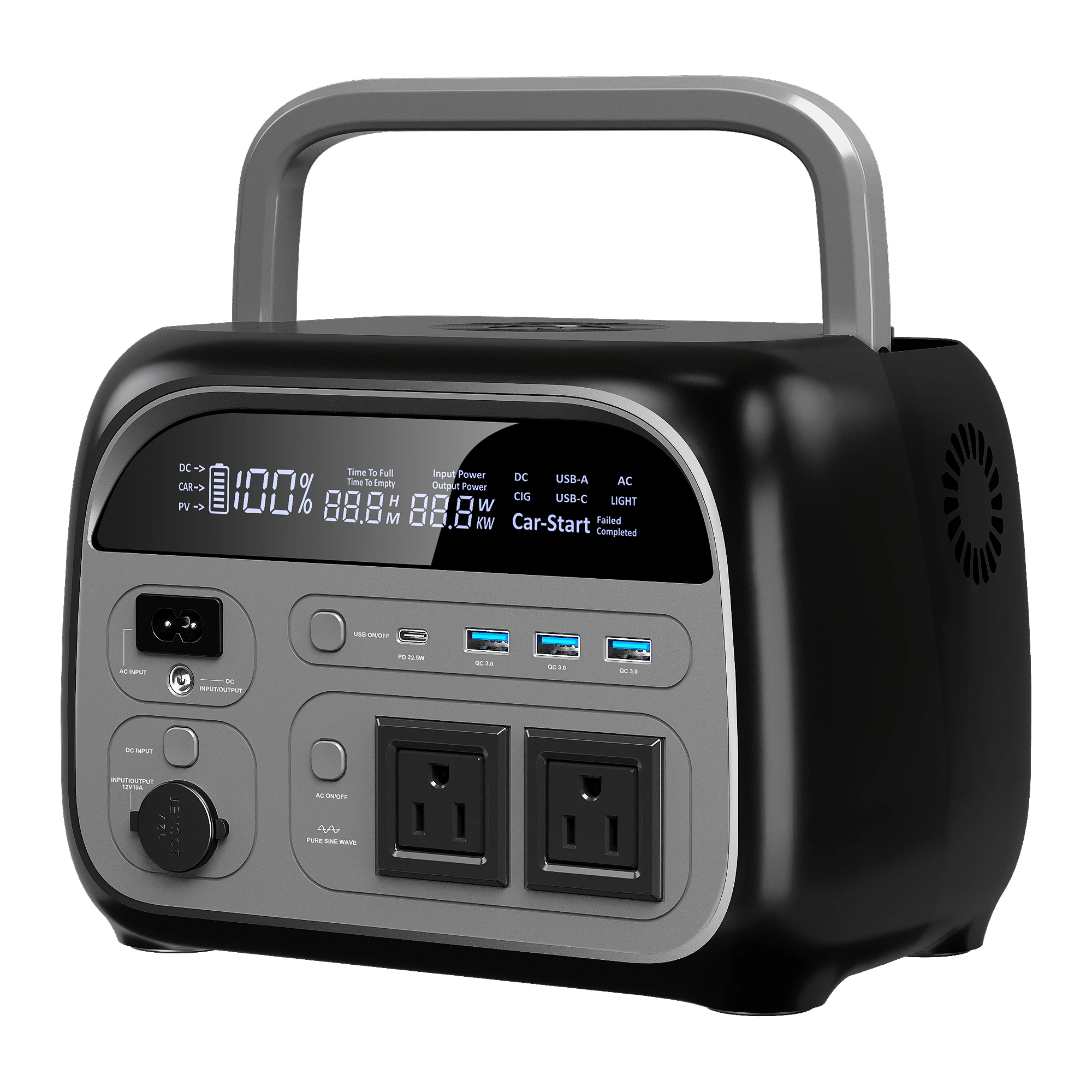 CTOLITY 2400W/500W UPS Portable Power Station, 2048Wh/345Wh LiFePO4 Solar Generator with MPPT, Fast Charging, AC Pure Sine Wave Energy Storage Supply, for Home Outdoor Camping