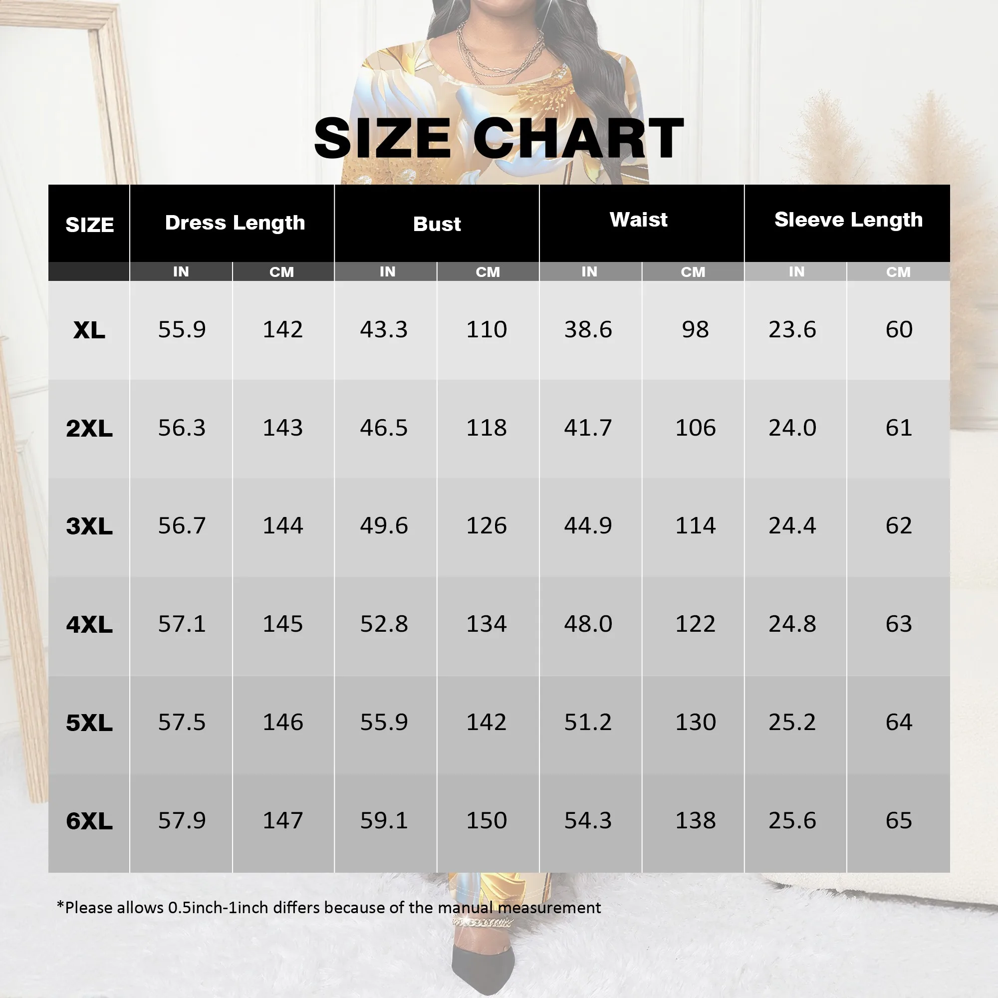 Gaun Wanita Ukuran Besar Lengan Panjang dengan Ikat Pinggang, Gaun Saku Modis Cetak 3D