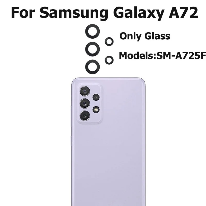 Back Camera Glass Lens For Samsung Galaxy A72 Rear Camera Lens Glass with Sticker Replacement
