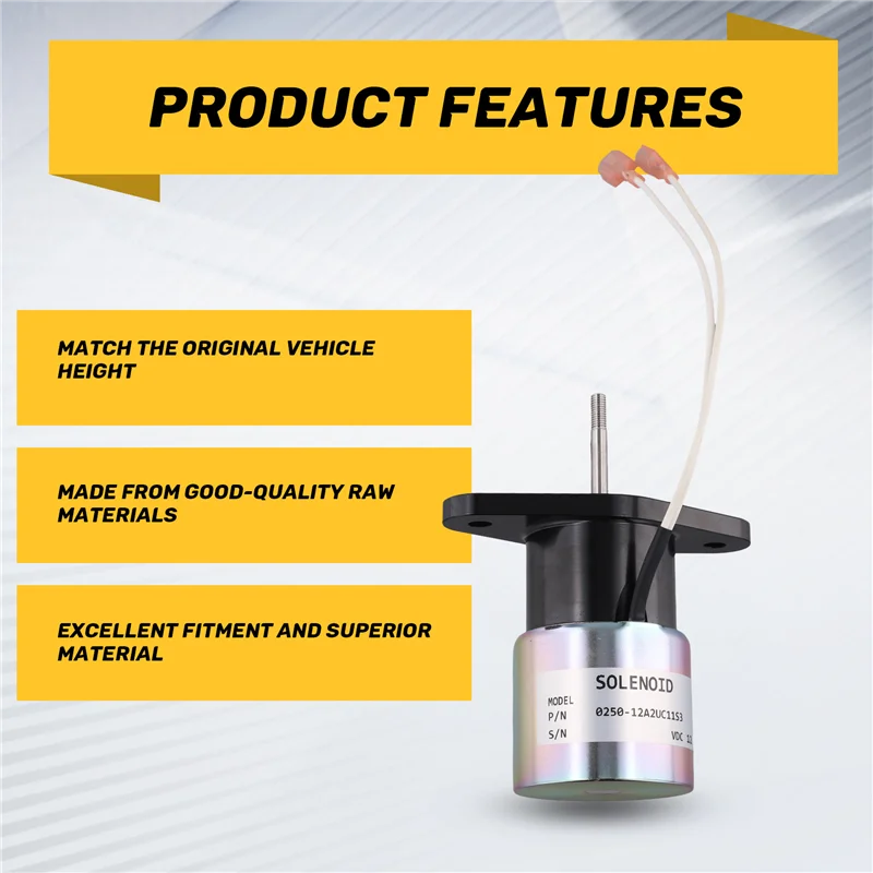 【Caccia di prezzo! !】 0250-12A2UC11S3 Solenoide della valvola di intercettazione di arresto di potenza Solenoide della valvola di intercettazione di arresto di potenza per escavatore