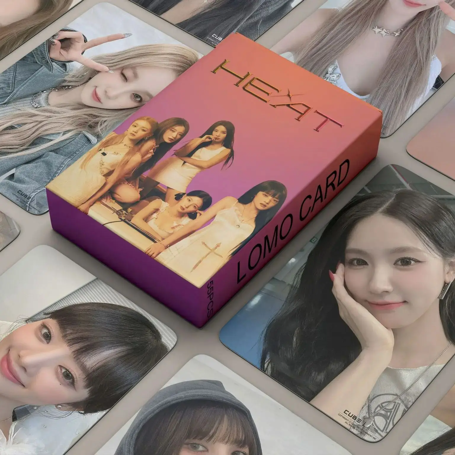 Kpop Gidle Lomo Cartões, Heat Photocard, Novo Álbum Photo Print Cards Set, Coleção de Fãs, 55pcs