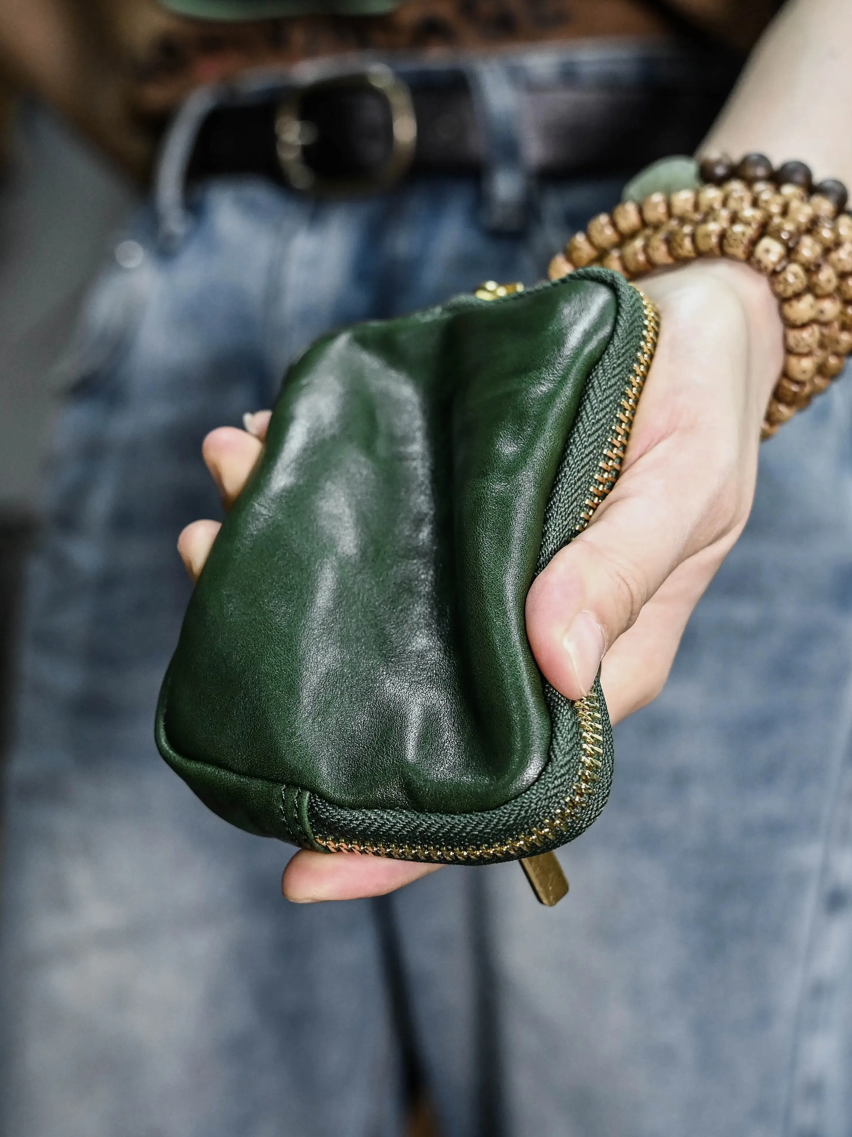 simple vintage vegetable tanned cowhide men women's coin purse casual genuine leather ID cardholder driver's license wallet