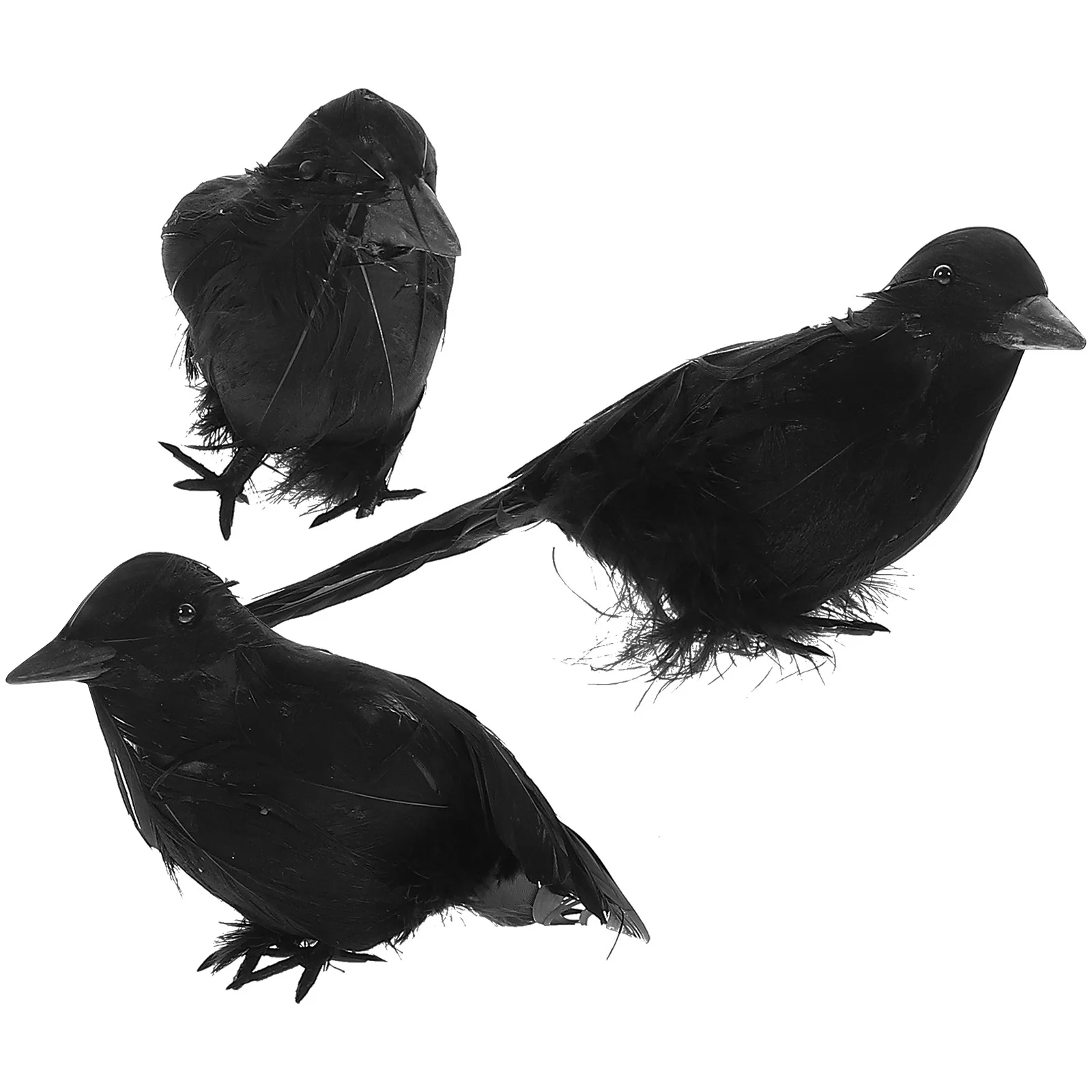 

3Pcs Halloween Crow Decor Artificial Realistic Black Fake Crow Decorations Scary Party Supplies Haunted Props