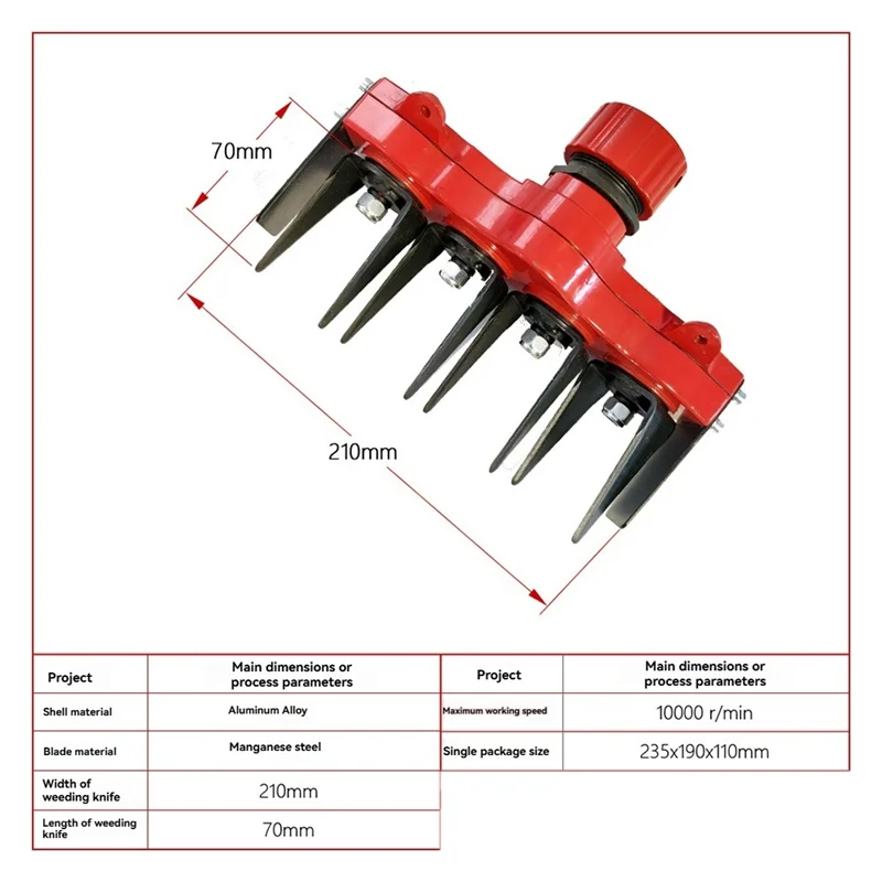 -A90P Grass Remover Tool Attachment 2 In 1 Weeding Wheels Weeder Accessories Orchard Mower Weed Wheel Gear