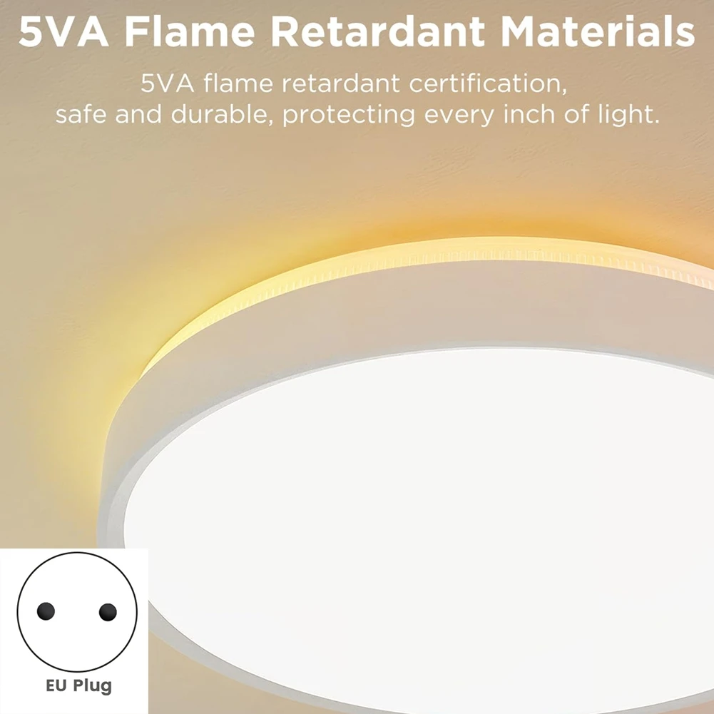 

BYBS-Flush Mount Light Fixture, RGB LED Ceiling Light Fixture Works With Matter For Bedroom, Living Room EU