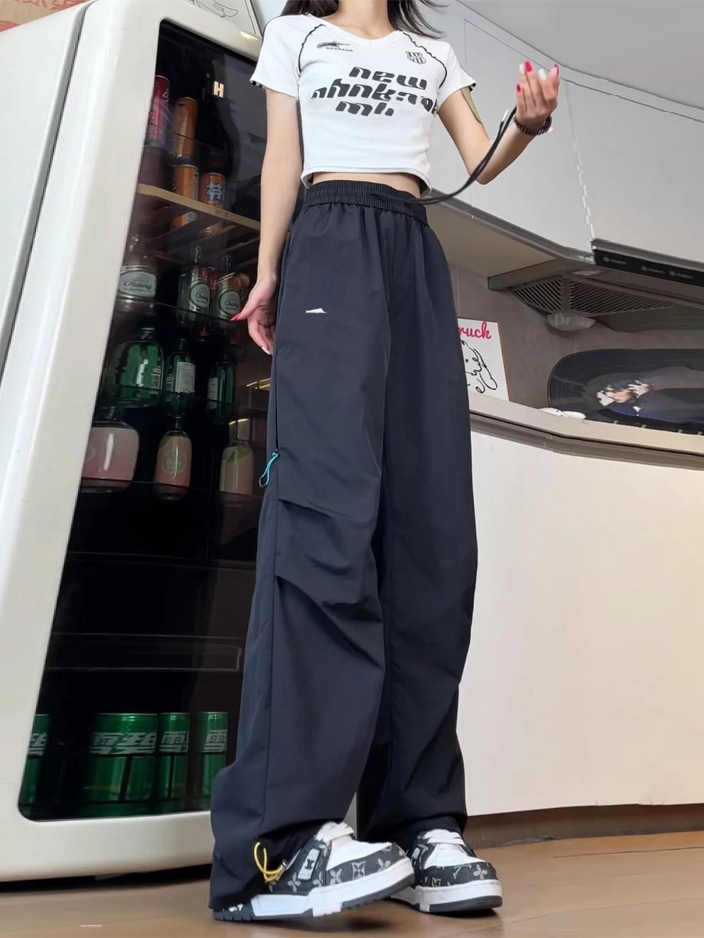 

Мужские летние тонкие прямые брюки Bla Qui Dry на молнии, повседневные, тактические, рабочие, свободного кроя, в американском стиле, молодежные, модные