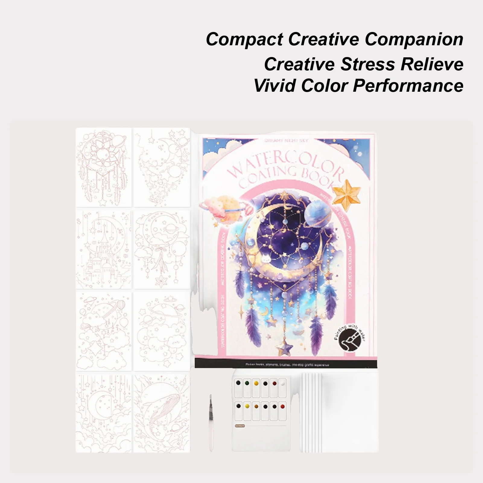 

Water Color Book Travel Water Color Paint Set Professional Painting Kit Drawing Supplies Beginner-Friendly Design For Painters