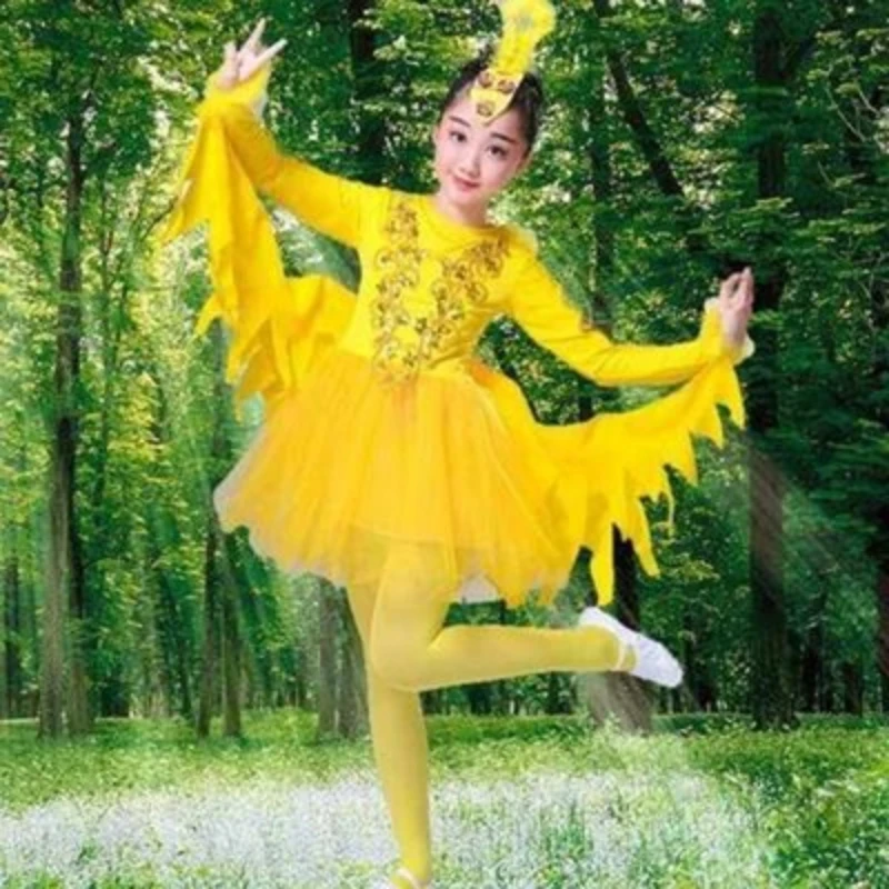 

Детские костюмы животных 2026: костюм ларка, голубя, птицы, маленького лотоса, элегантные крылья павлина, костюмы для танцевальных выступлений