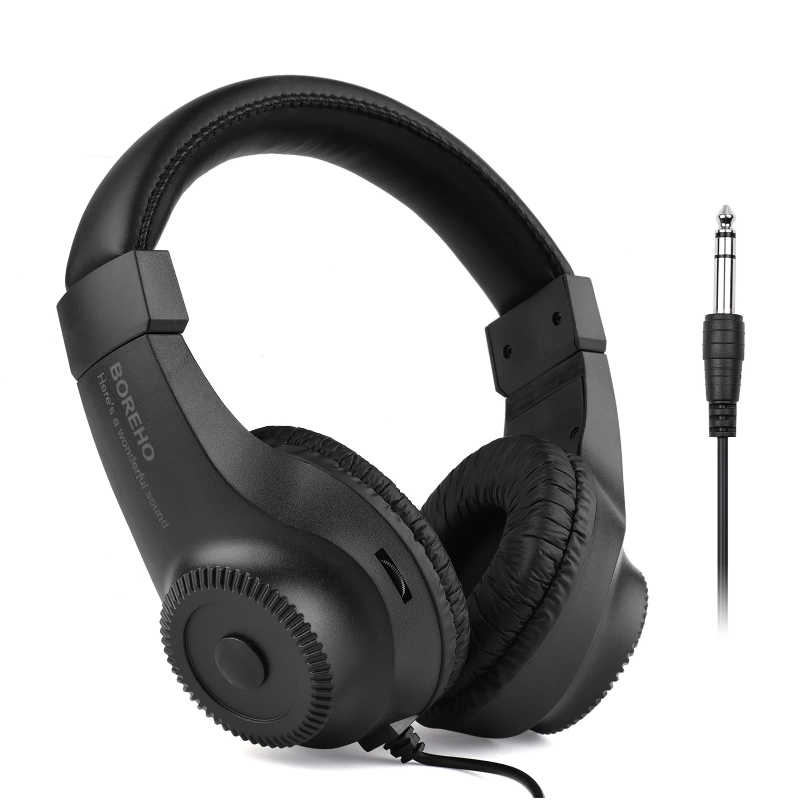 Wired Stereo Monitor Headphones Over-ear Headset with 50mm Driver 6.5mm Plug for Recording Monitoring Music (NOT for PC)