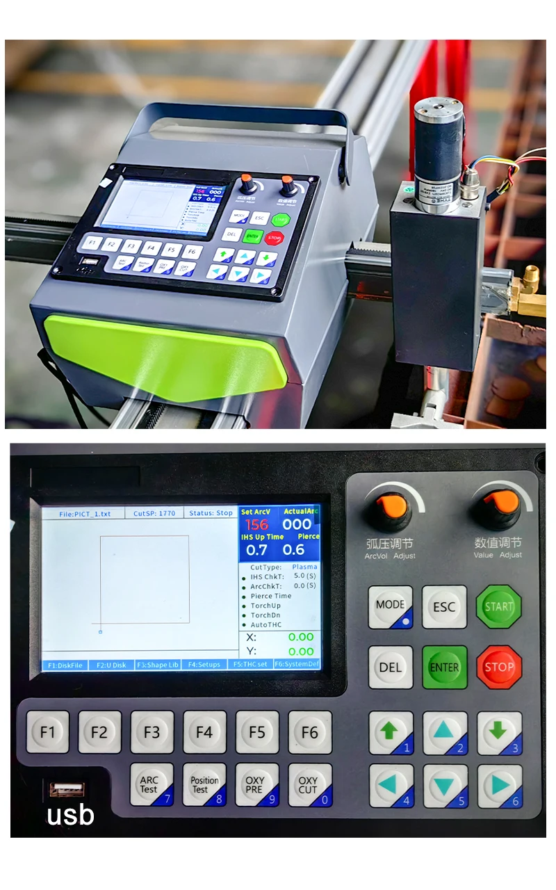1000x1000 mm Portable CNC Plasma Cutting Machine With Oxy Flame Torch Automatic Torch Heigh Control Pantograph Cross Bow