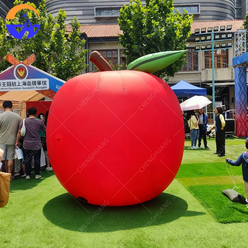 Inflatable large-scale realistic red apple air mold an advertising decoration prop for outdoor mall fruit-themed events