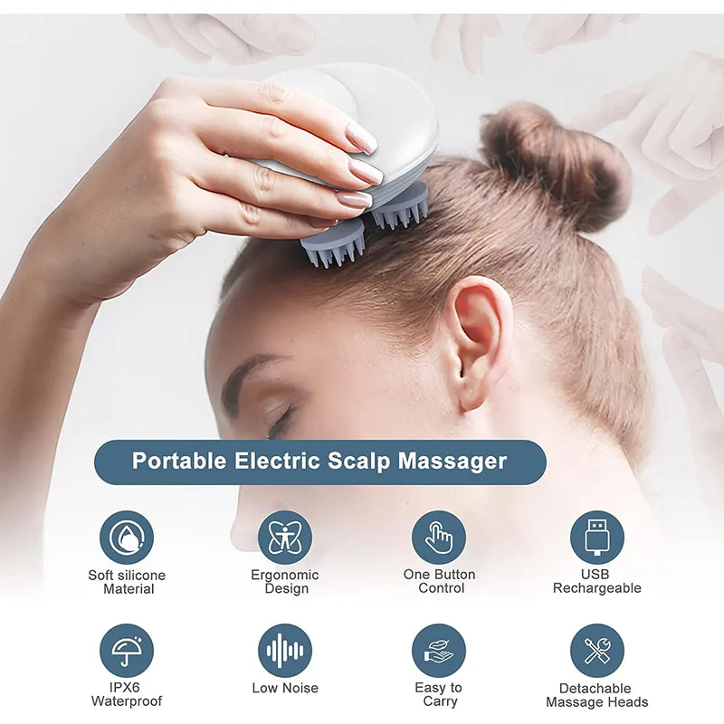 Electric Scalp Head Massager Kneading Vibrating Device Health Care Shoulder Neck Leg Arm Deep Tissue Massage Cat Pet Massager