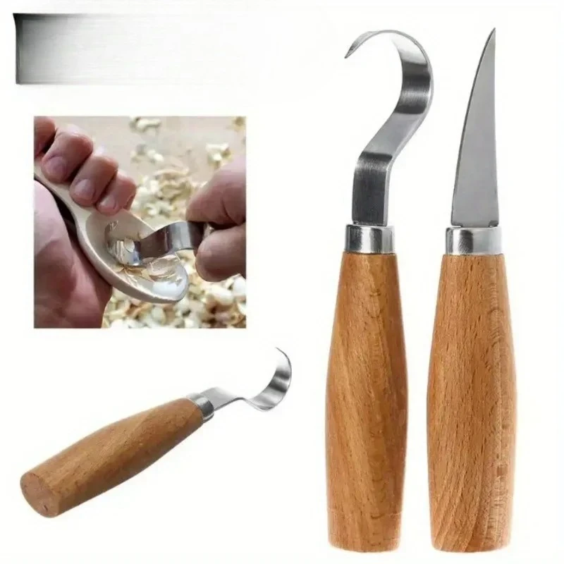 

Wood Carving Knife Chisel Hook Knife Carving Tools Ergonomic Woodworking Spoon Durable Crooked Beginners Sculptural Professional