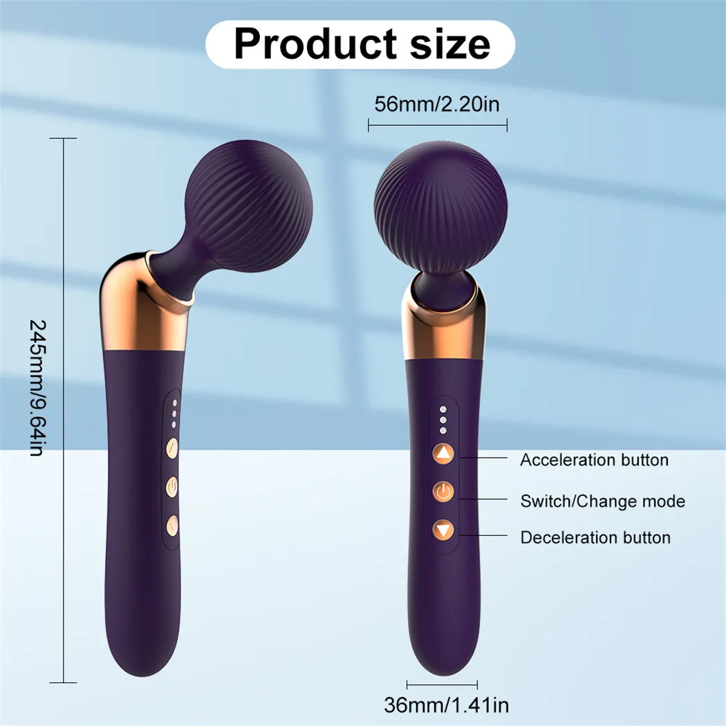 Powerful Rechargeable AV Magic Wand Massager Female Masturbation Clitoris Orgasm Vibrator Sex Toy for Women Couple Flirting Game