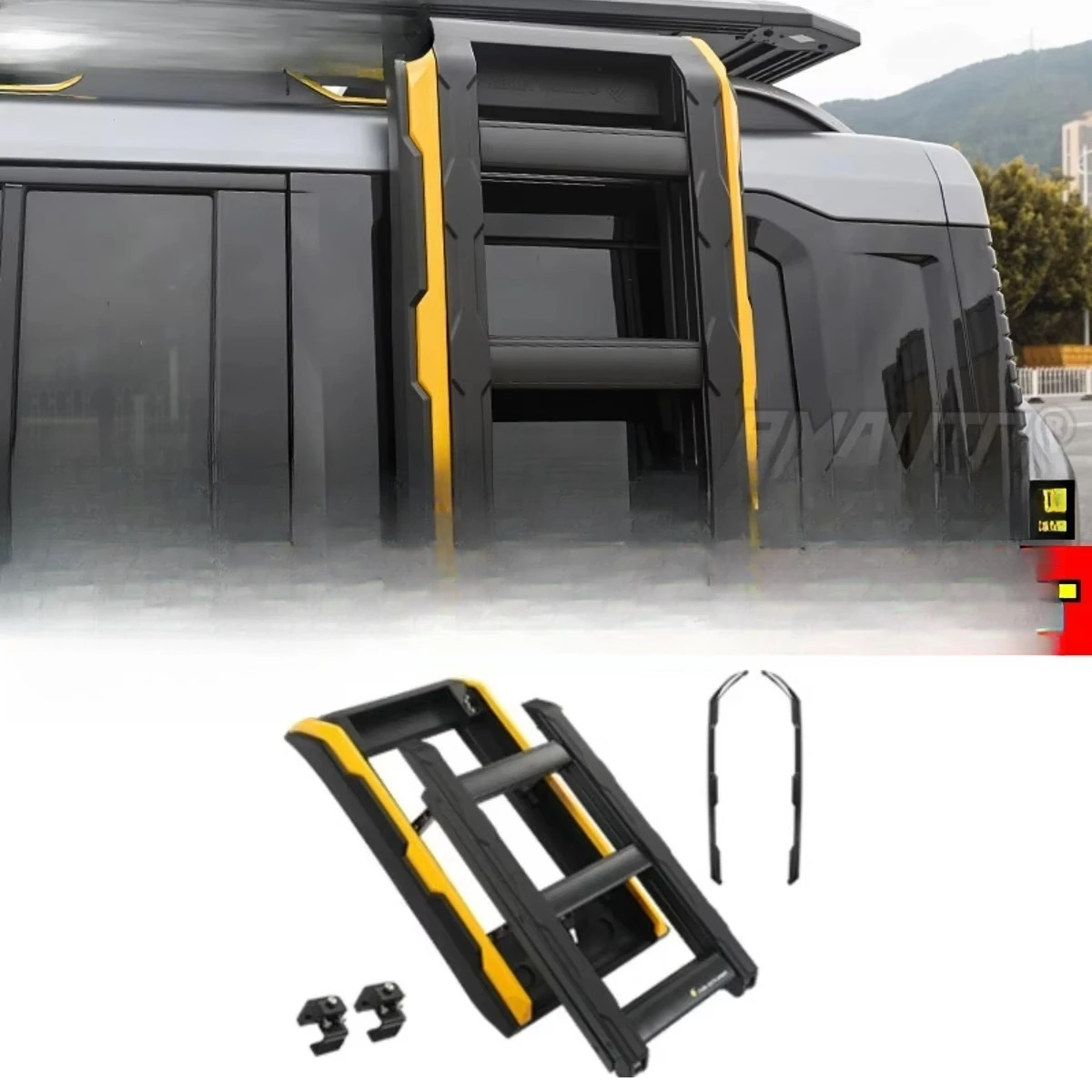 Car Side Folding Ladder Climbing Off Road Spare Tire Tread Ladder For Jetour Traveler Shanhai T2 Body Kit Car Accessories