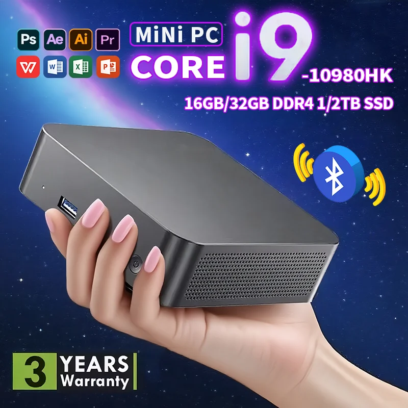 

НОВЫЙ Портативный мини-ПК Core i9-10980HK с Windows 11, 16 ГБ/32 ГБ ОЗУ, SSD 1/2 ТБ, игровой компьютер, Wi-Fi 6, USB, мини-десктоп для офиса