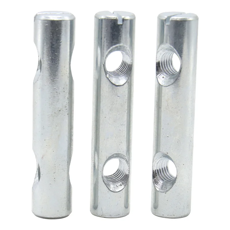 20Pcs Twin Hole Cross Dowel Nut For Bolt Furniture Bed Cabinet Cribs Chair