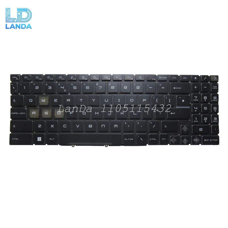 لكل مفتاح RGB الخلفية الولايات المتحدة المملكة المتحدة FR GR SP RU IT لوحة المفاتيح ل MSI Pulse 16 17 AI C1V C1VGKG C1VFKG الإنجليزية الولايات المتحدة الألمانية الفرنسية أسود جديد
