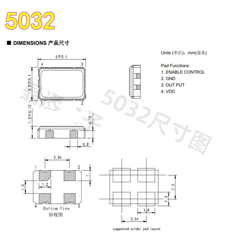 10 قطعة مذبذب كريستال نشط 3225 5032 7050 ترددات 4 ميجا هرتز 6/8/10/12/16 ميجا هرتز ، 20 ميجا هرتز ، 24 ميجا هرتز ، 25 ميجا هرتز ، 27 ميجا هرتز ، 48 ميجا هرتز ، 50 ميجا هرتز