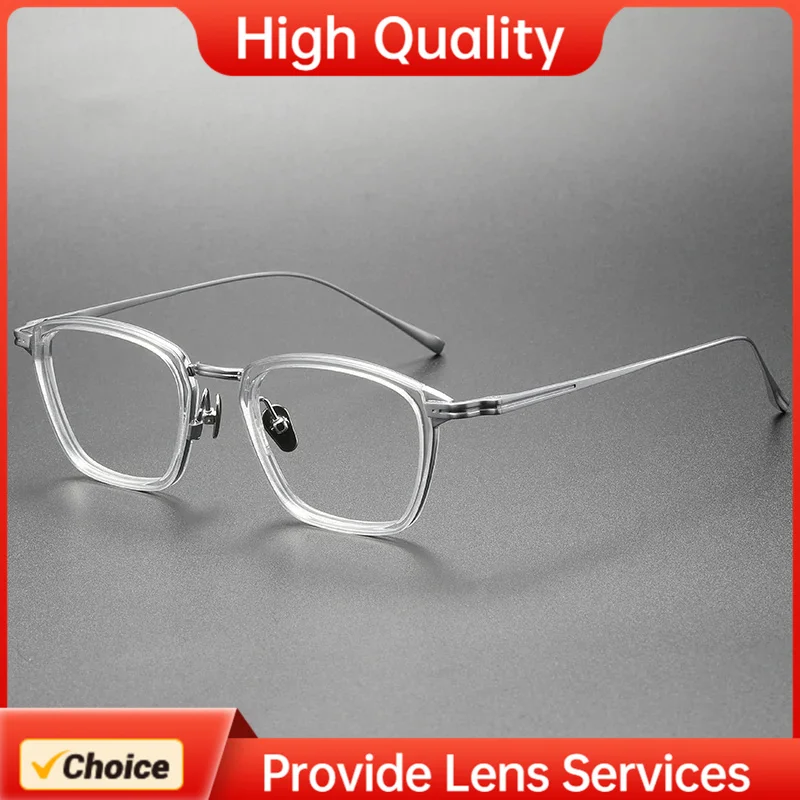 Fashion KANEKO Style Retro Square Acetate Eyeglasses Frame High Prescription Compatible Optical Eyewear for Man Woman KJ-24