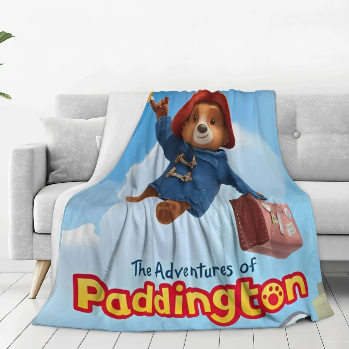 Super Warm Blanket Britain Paddington Brown Bear Throw Blanket Flannel Bedspread For Couch Chair Sofa Bed Novelty Sofa Bed Cover