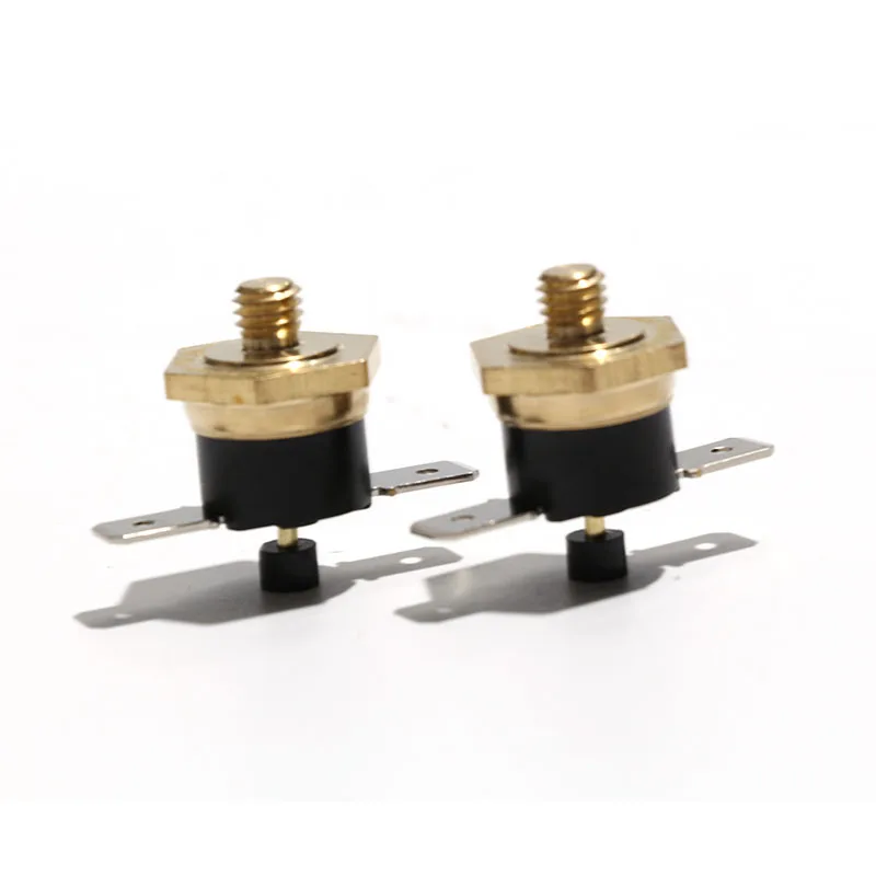 10PCS KSD301/302 M5 Hexagonal Copper Head Manual Reset Flat Foot Temperature Control Switch Bakelite Normally Closed 50-150℃