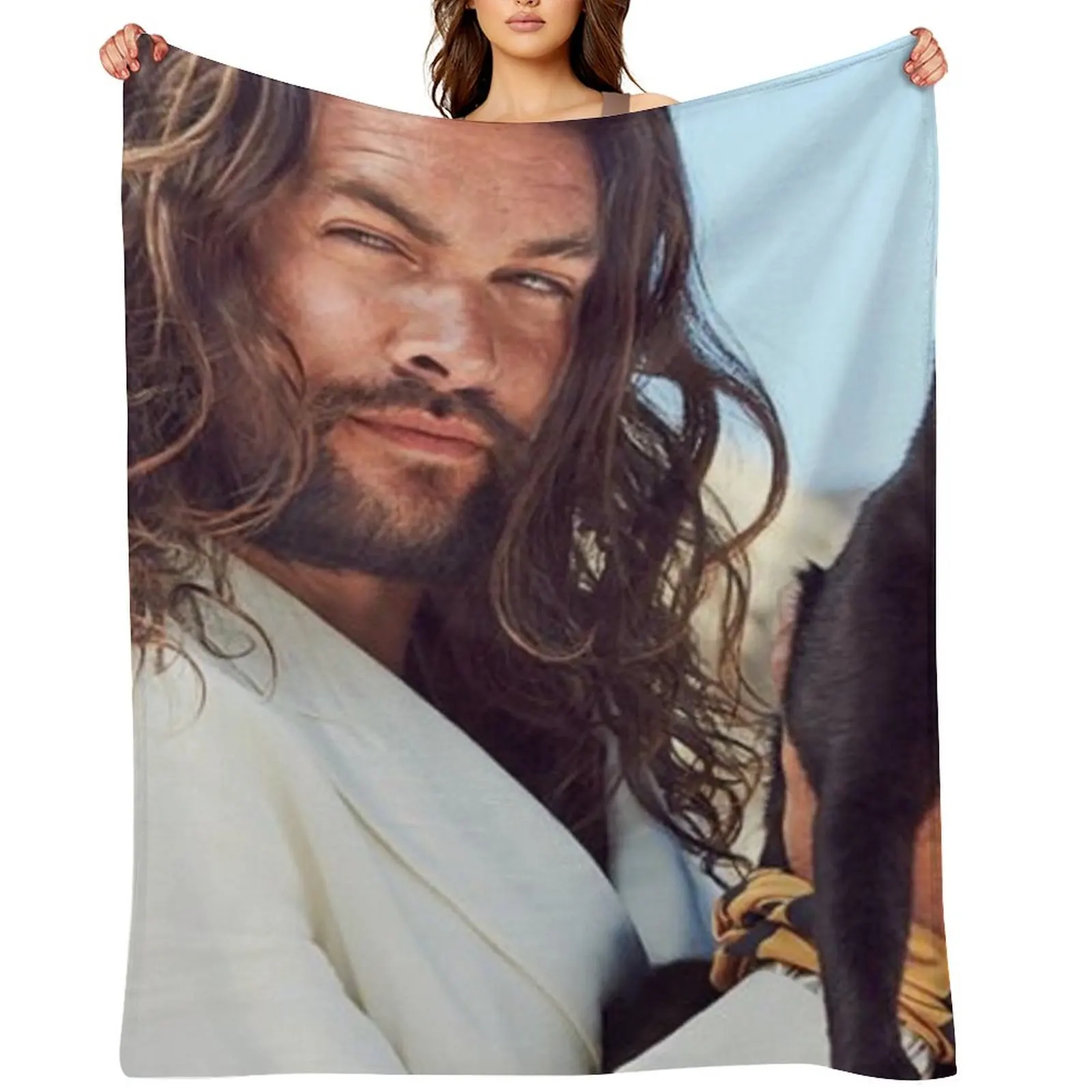 

jason momoa Throw Blanket Plush Weighted Soft Plaid Decorative Sofas Blankets