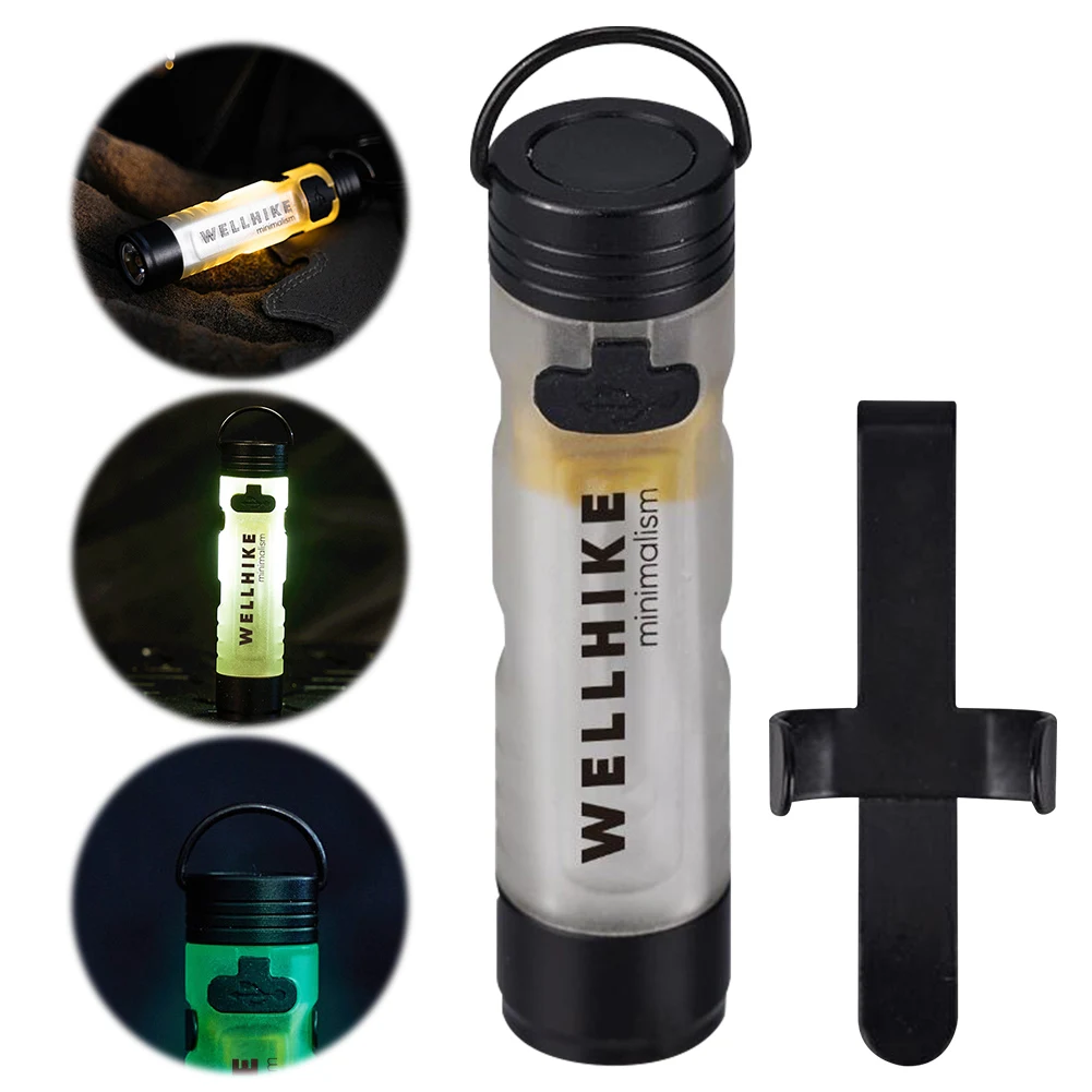 LED Outdoor Mini Flashlight with Magnetic Hook Portable Camping Flashlight Type-C Charging Camping Pocket Torch for Camping Tent