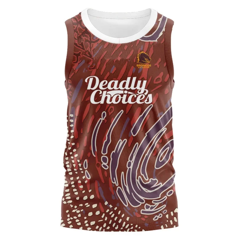 

2024 BRISBANE BRONCOS MENS INDIGENOUS RUGBY TRAINING SINGLET JERSEY size S--5XL ( Print name and number )