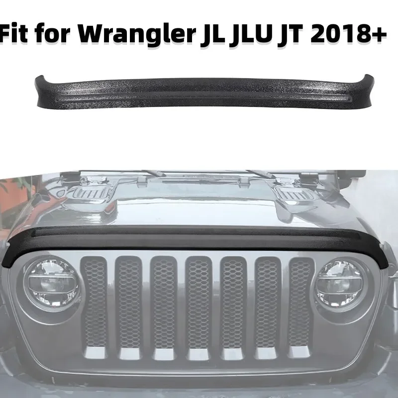 Car Hood Front Cover Bezel Guard Hood Air Deflector Shield Black Fit for Wrangler JL JLU JT 2018 2019 2020 2021 2022