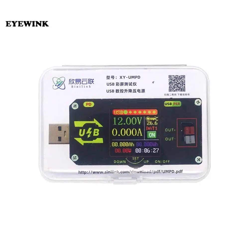 USB Color screen charging tester Numerical control voltage Buck and boost power supply Applicable XY-UMPD