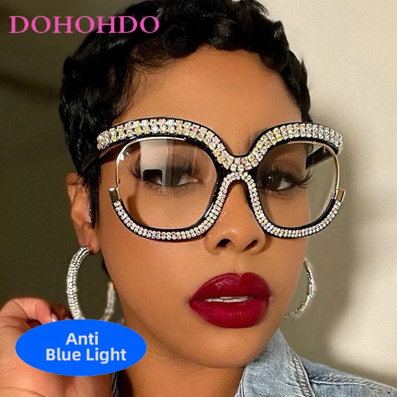 

Cat Eye Imitation Diamond Glasses Blue Light Blocking Women Men Trend Brand Optical Spectacle Computer Eye Protection Eyeglasses