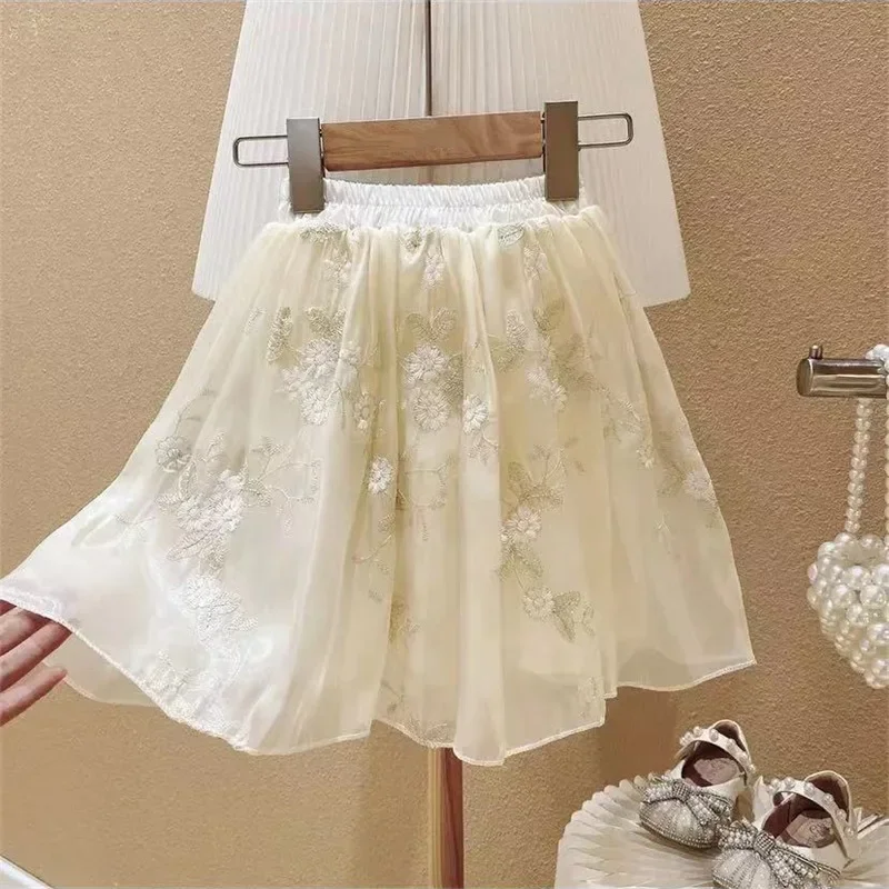 Girls Clothing Sets Summer Embroidered Girls Shirts+Skirt Fashion Princess Children Clothes Suits Birthday Party Clothes Outfits