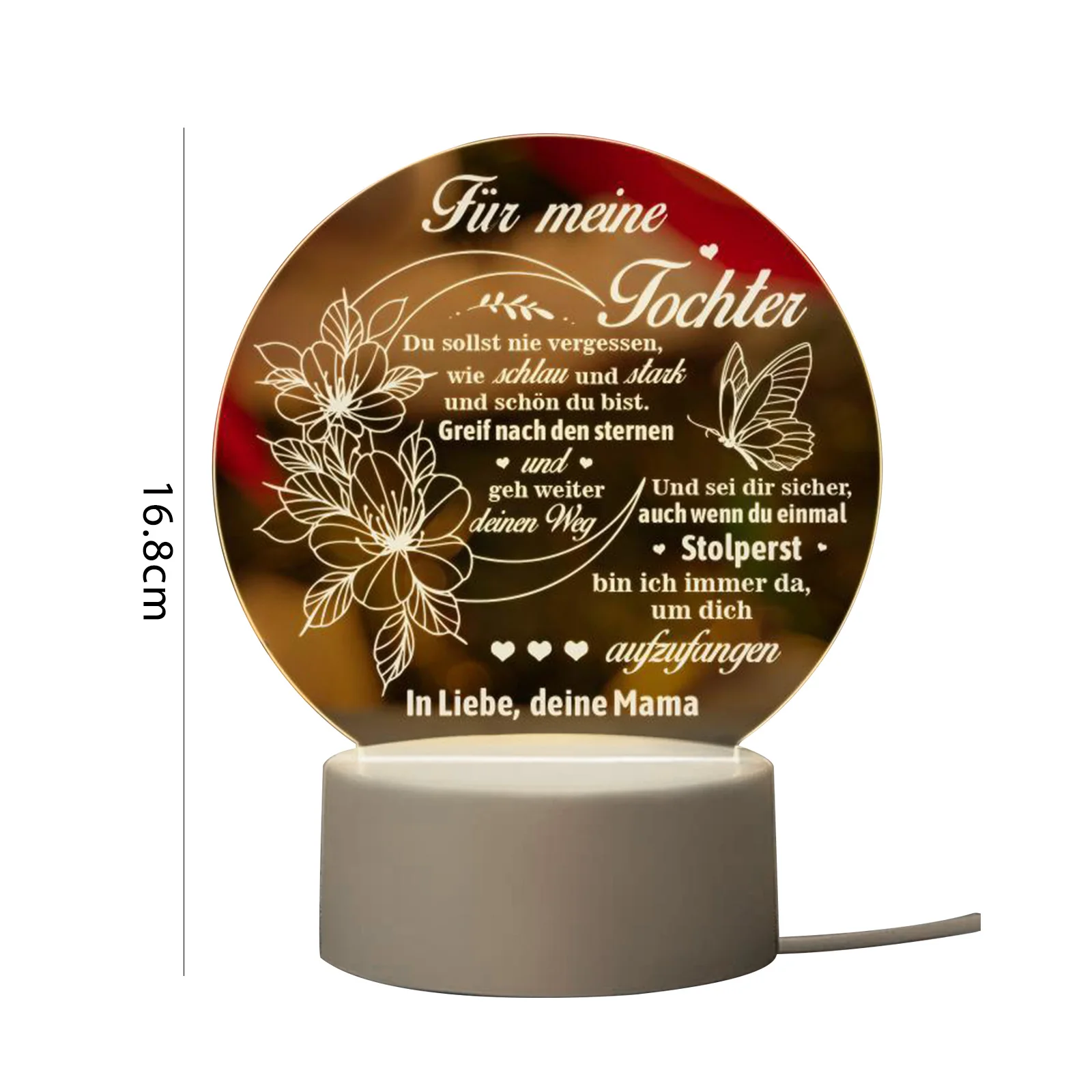 Luce notturna romantica a LED in acrilico USB 3D Luci per dormire per camera da letto Lampade da tavolo fai da te