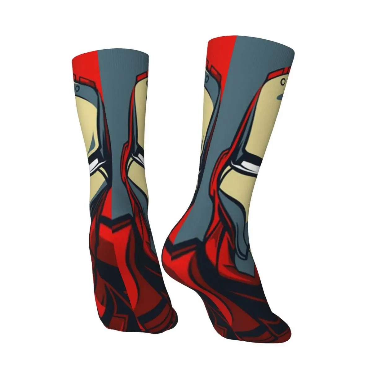 Funny Crazy Sock for Men Ture Fans Hip Hop Harajuku Marvel Iron Man Happy Seamless Pattern Printed Boys Crew compression Sock