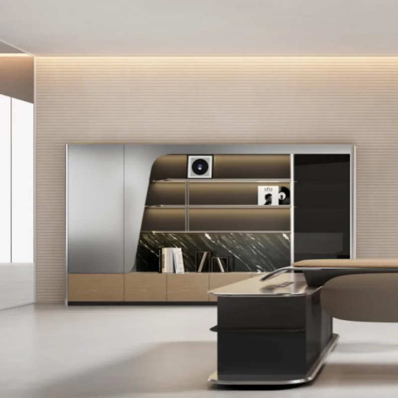 

Commercial Furniture Wooden Office File Cabinets Bookcase for Boss Manager Filing Storage Background Cabinet for Office