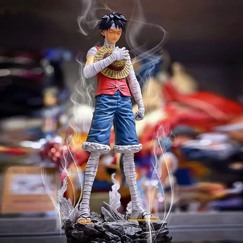 

27cm One Piece - Straw Hat Crew In Mourning, Bandaged Luffy Anime Figure Model Statue Collection Desktop Decoration Ornament Toy