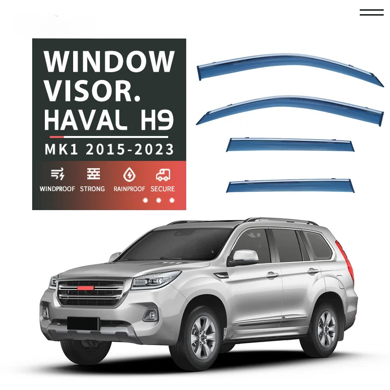 Подходит для Grear Wall HAVAL H9 2015-2023, козырек для окон, навесы, укрытия от солнца, дождя, зеркало для бровей, ветроотражатель