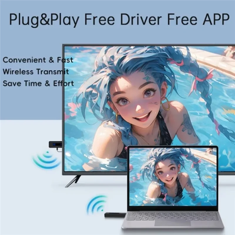 AT12 50M Wireless -Compatible Video Transmitter Receiver Extender Display Adapter Dongle For TV Monitor Projector PC