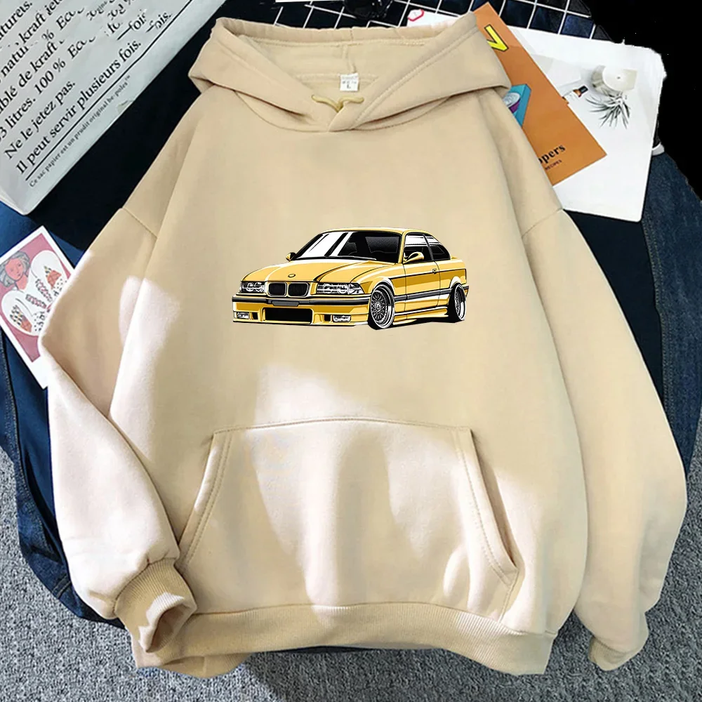 Man Car Printing Hoodies Male Handsome Street Sweatshirts Autumn Winter Long Sleeve Pullovers Soft Fleece Clothing Brand Tops